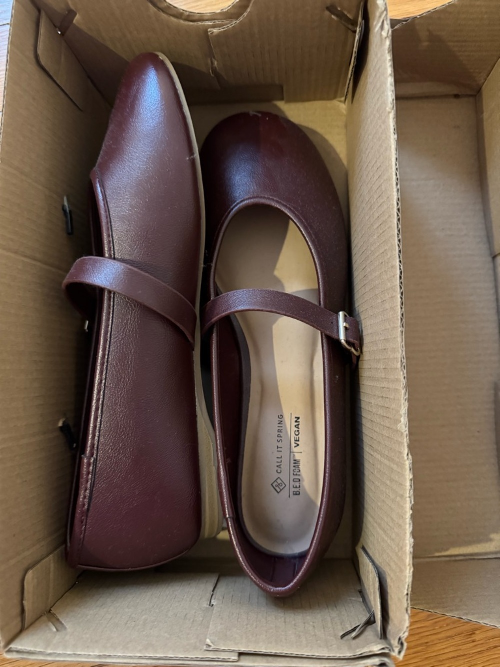 Call It Spring Wine-Burgundy Mary Jane Flats